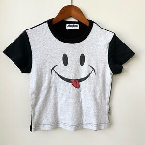 NEXT ERA | 90S SMILEY FACE BABY TEE T-SHIRT BASEBALL CAP SLEEVE VINTAGE COTTON